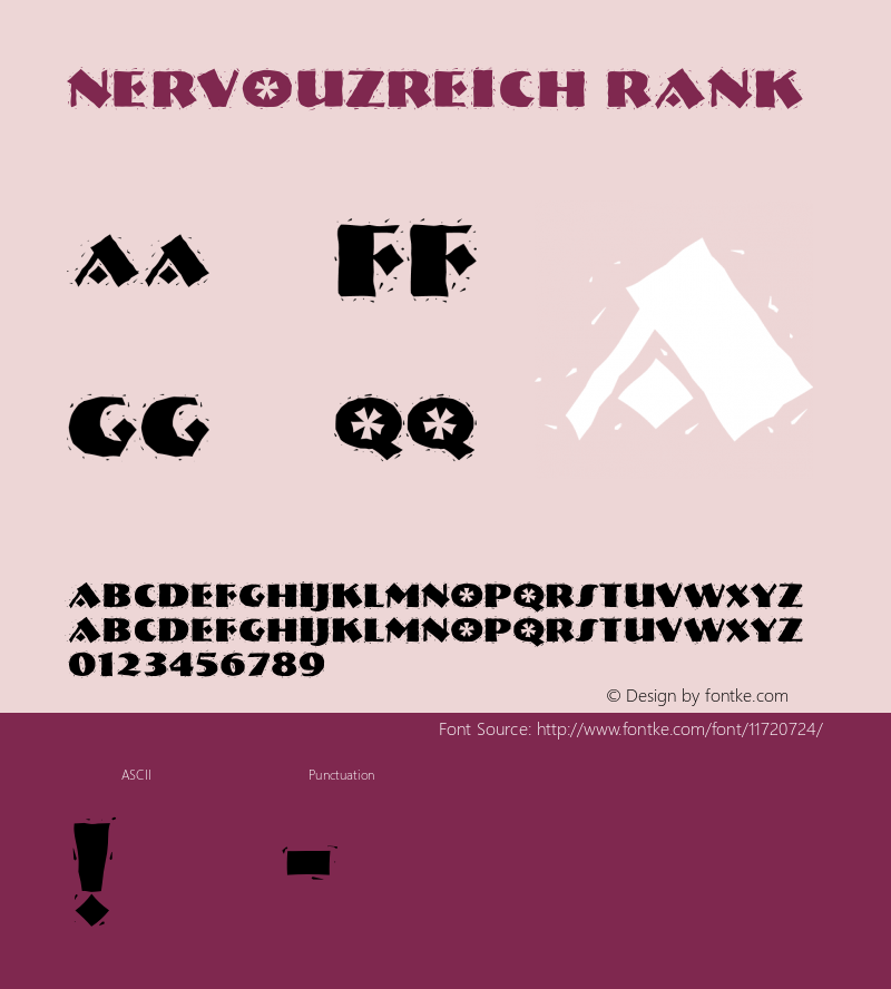 NervouzReich Rank Altsys Fontographer 4.0.4 11/8/94 Font Sample