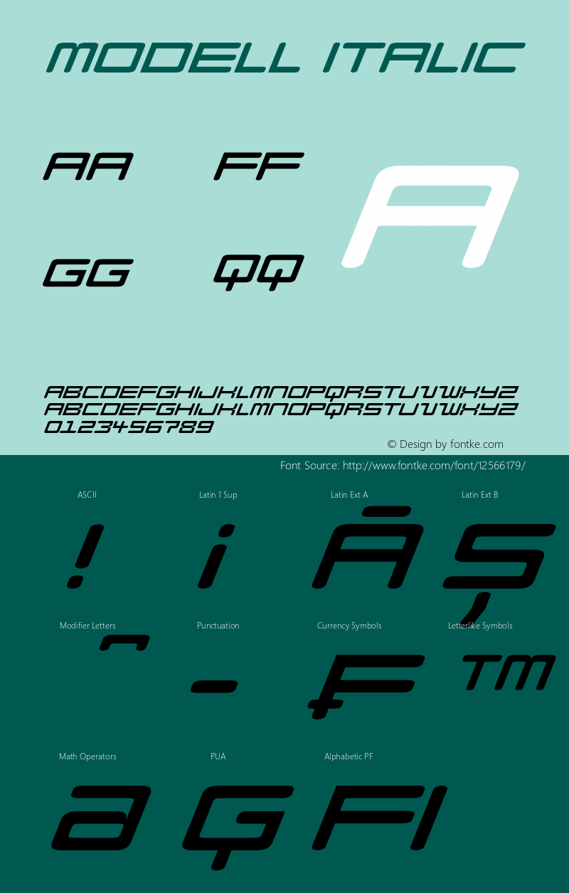 Modell Italic 001.000 Font Sample