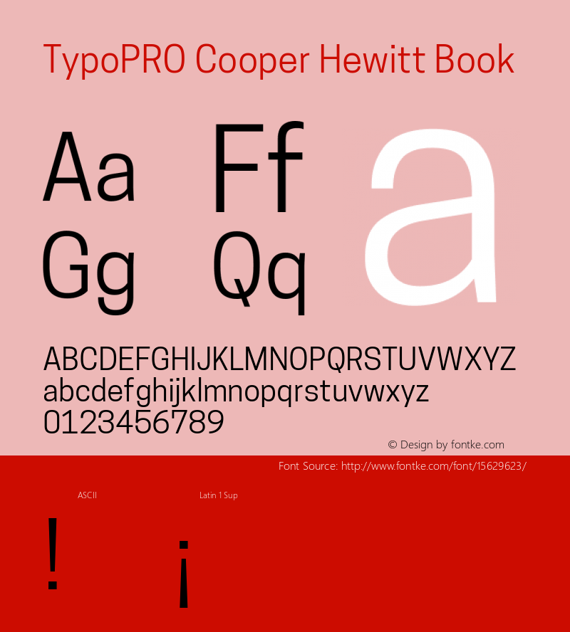 TypoPRO Cooper Hewitt Book 1.000 Font Sample