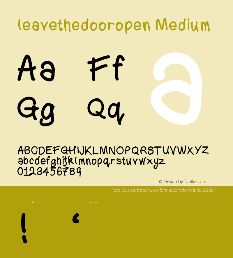 leavethedooropen Version 001.000 Font Sample