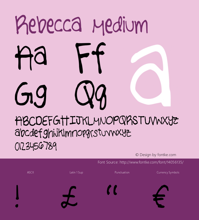 Rebecca Medium Version 001.000 Font Sample