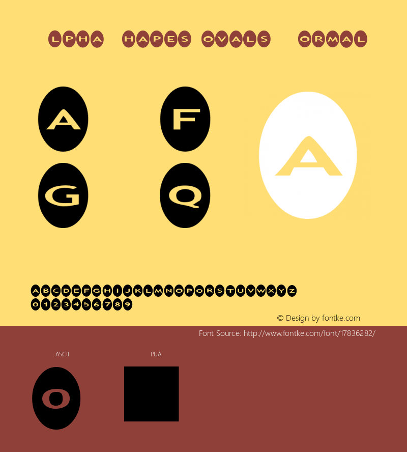 AlphaShapes ovals Normal 2.0 - October 2005 - freeware font Font Sample