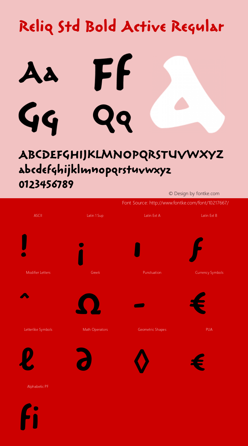 Reliq Std Bold Active Regular Version 2.020;PS 002.000;hotconv 1.0.51;makeotf.lib2.0.18649 Font Sample