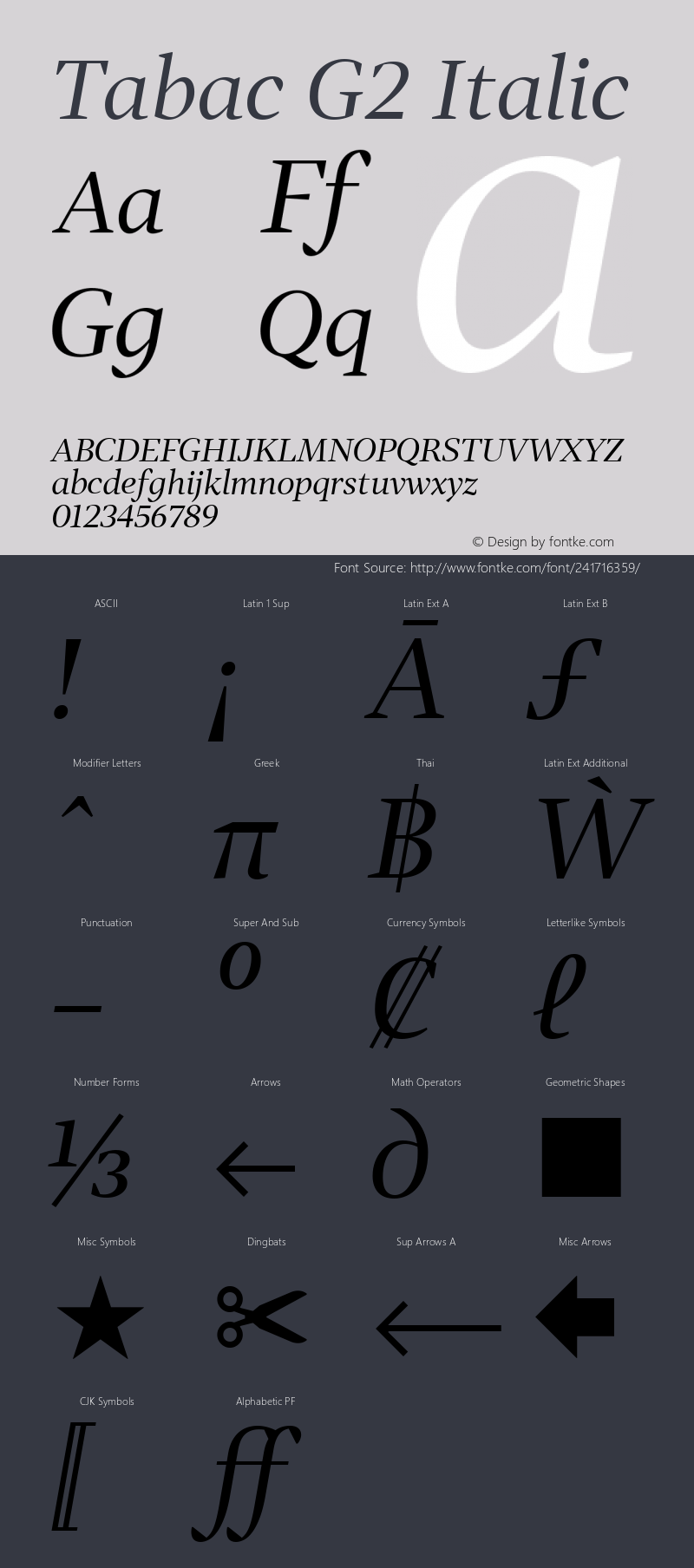 Tabac G2 Italic Version 2.000图片样张