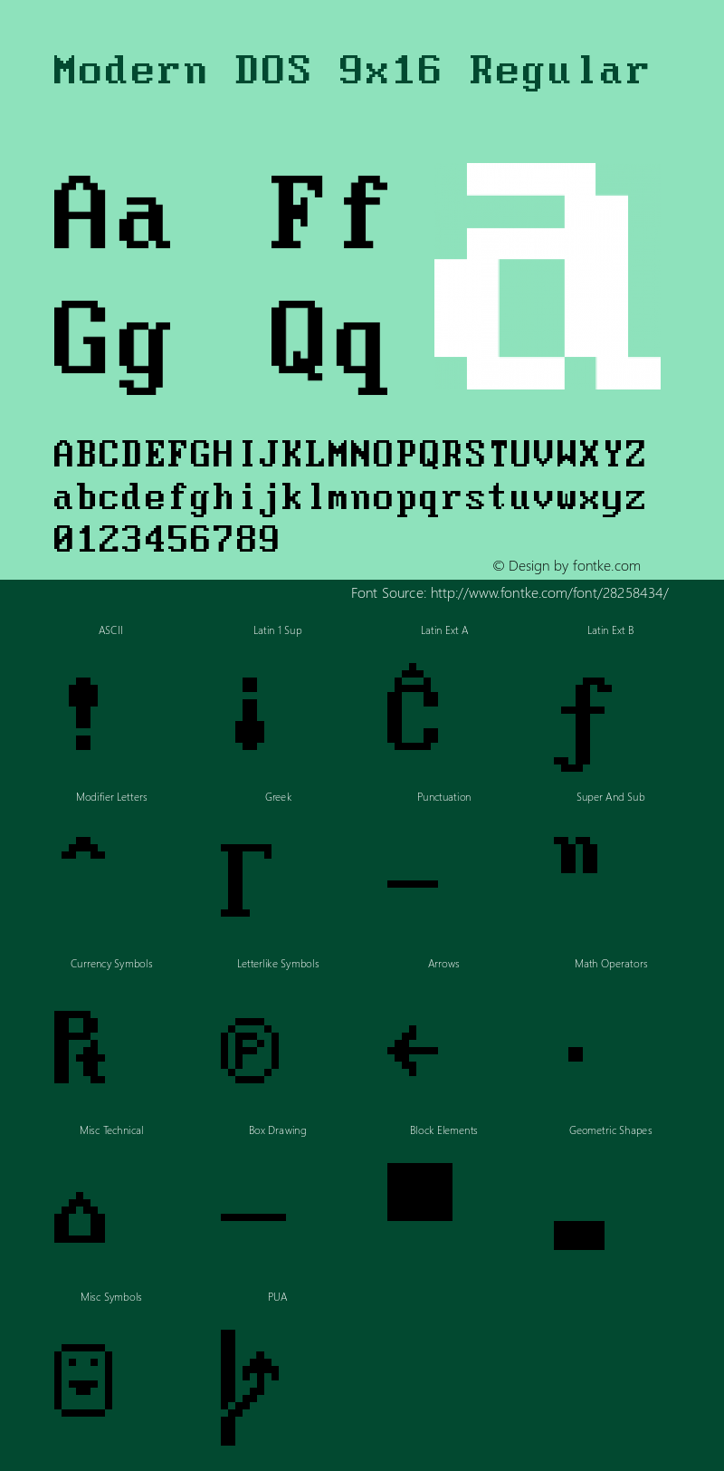 Modern DOS 9x16 20190101.01 Font Sample