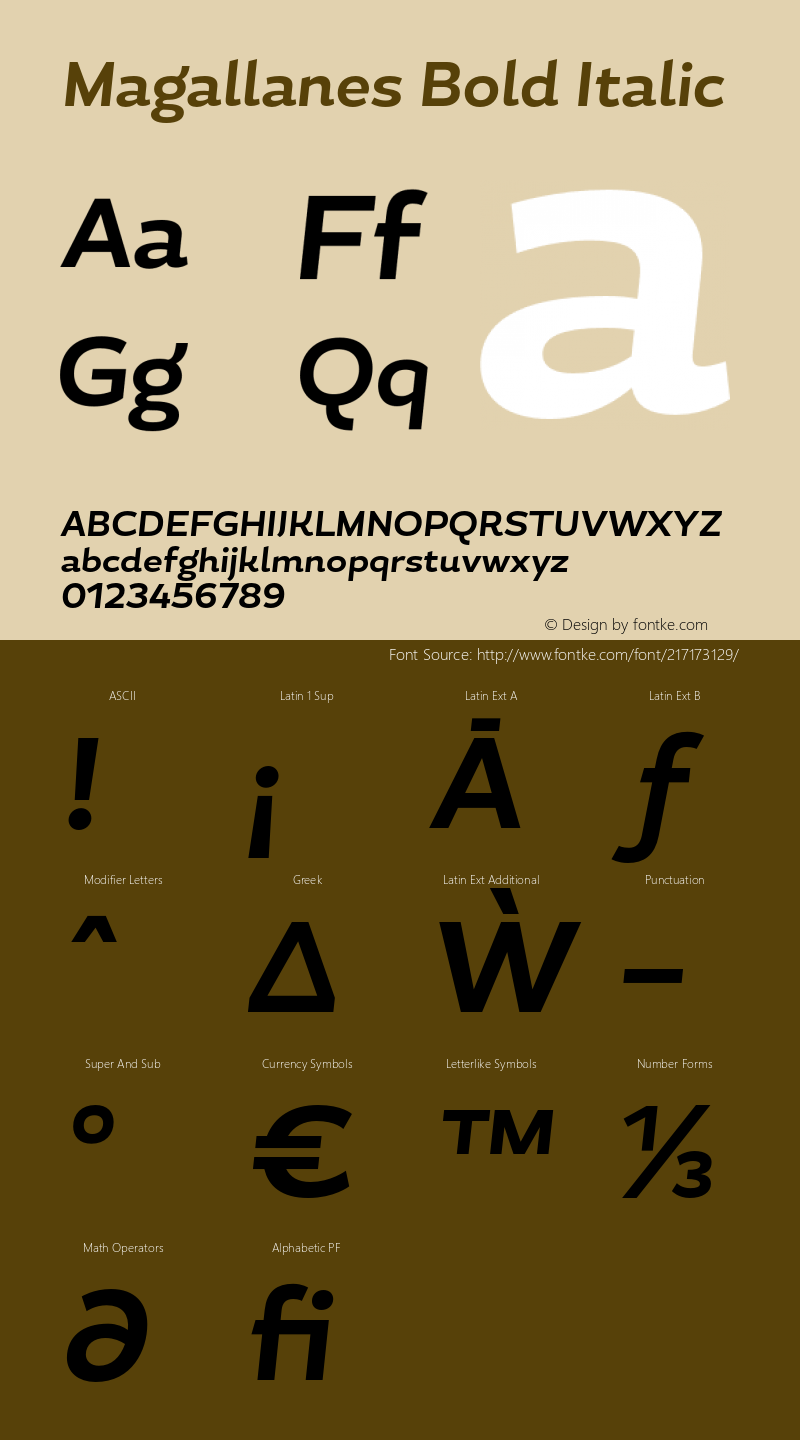 MagallanesBold-Italic 1.000图片样张