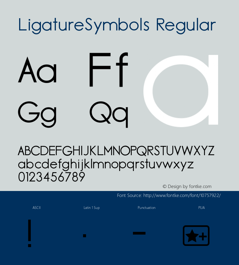 LigatureSymbols Regular Version 2.11 Font Sample
