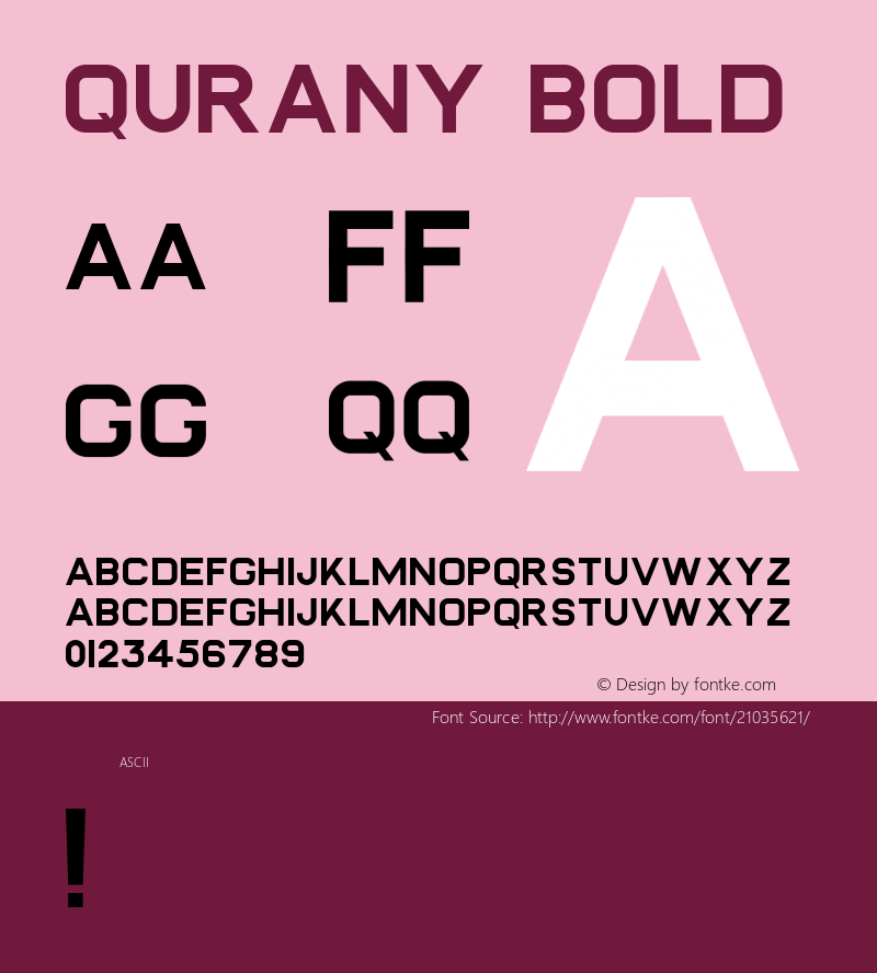 Qurany-Bold Version 1.000 Font Sample