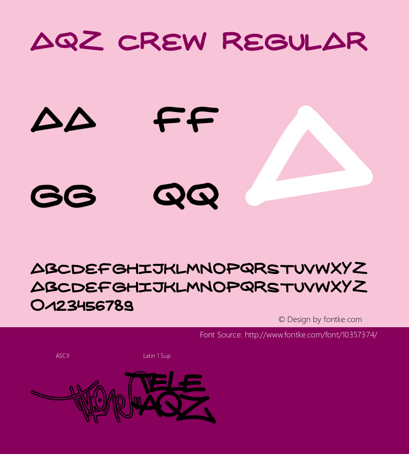 AQZ crew Regular Version 1.000;PS 001.001;hotconv 1.0.38 Font Sample