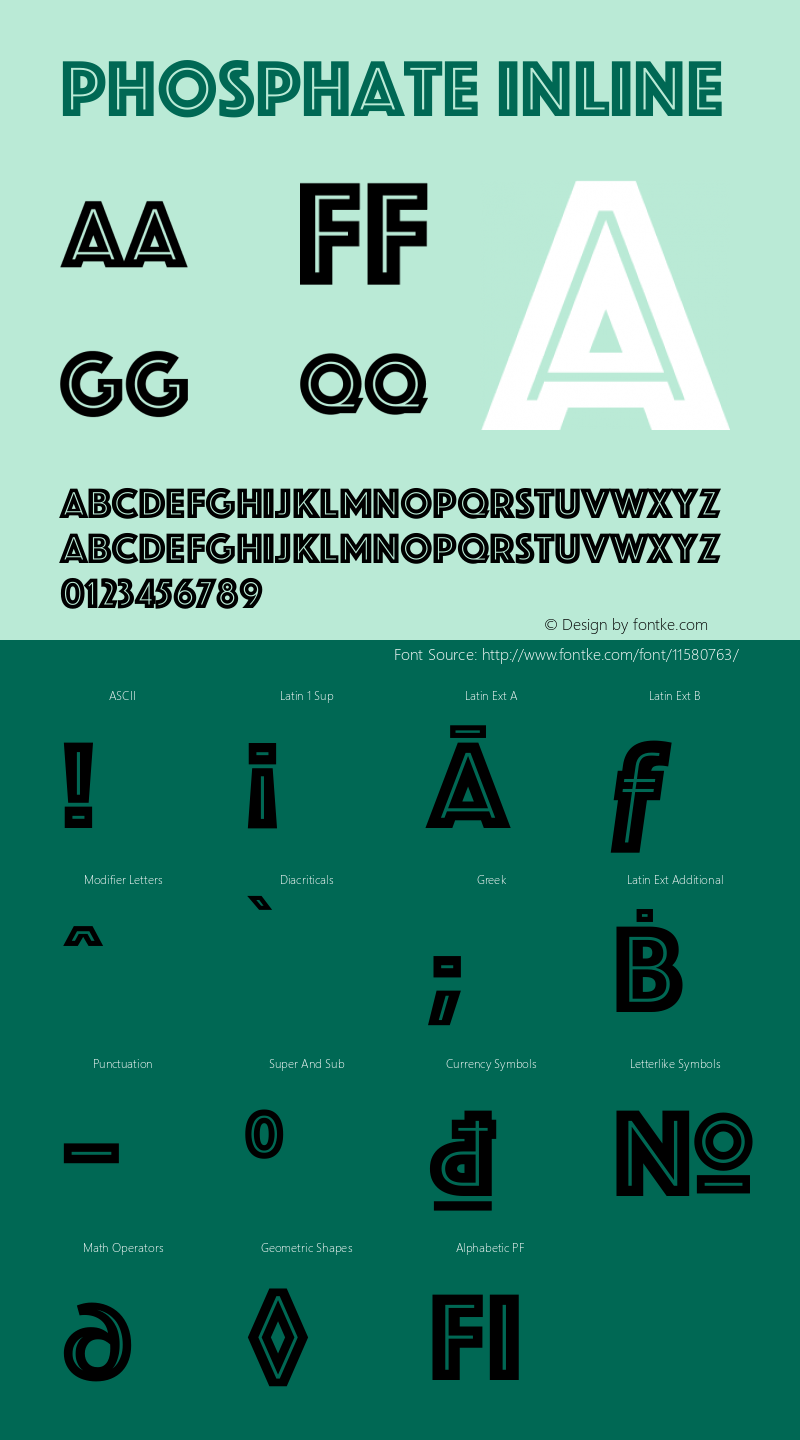 Phosphate Inline 7.0d2e2 Font Sample