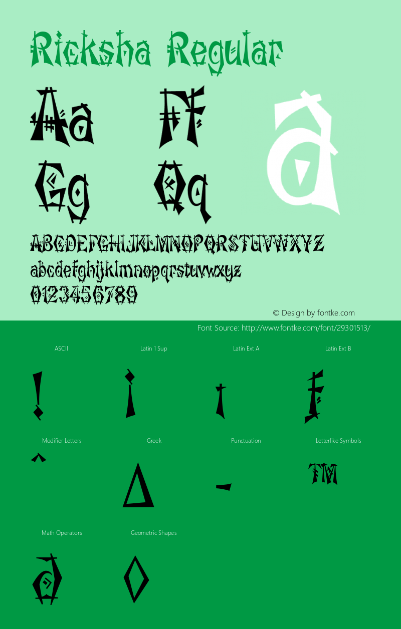 Ricksha 1.0 Font Sample