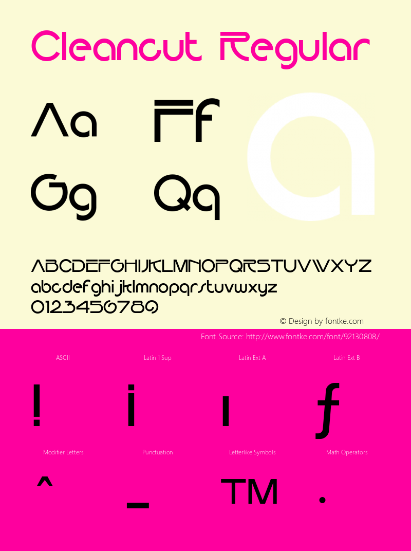 Cleancut W05 Regular Version 4.10 Font Sample