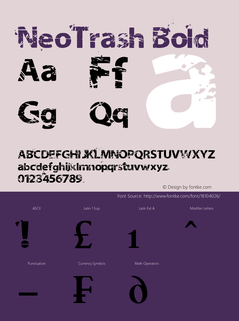 NeoTrash Bold Version 1.00 Font Sample