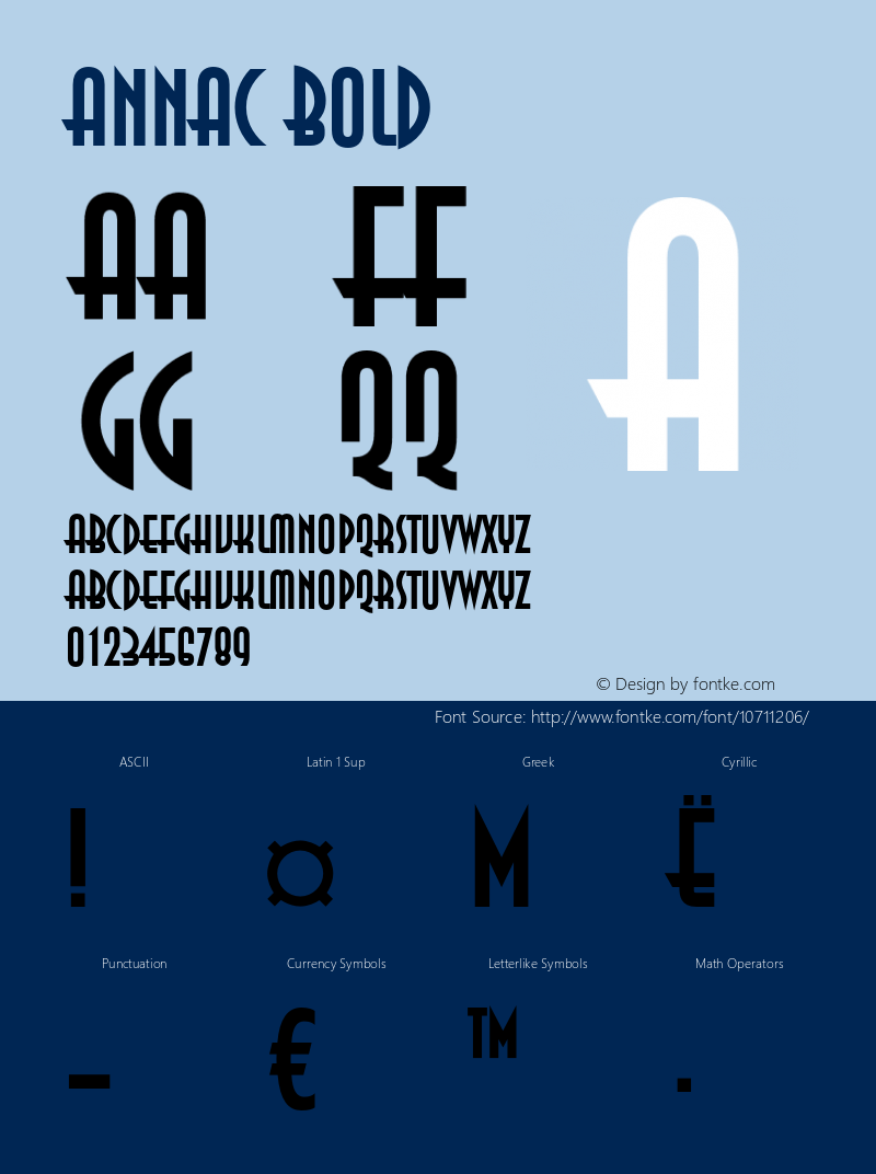 AnnaC Bold OTF 1.0;PS 001.000;Core 116;AOCW 1.0 161 Font Sample