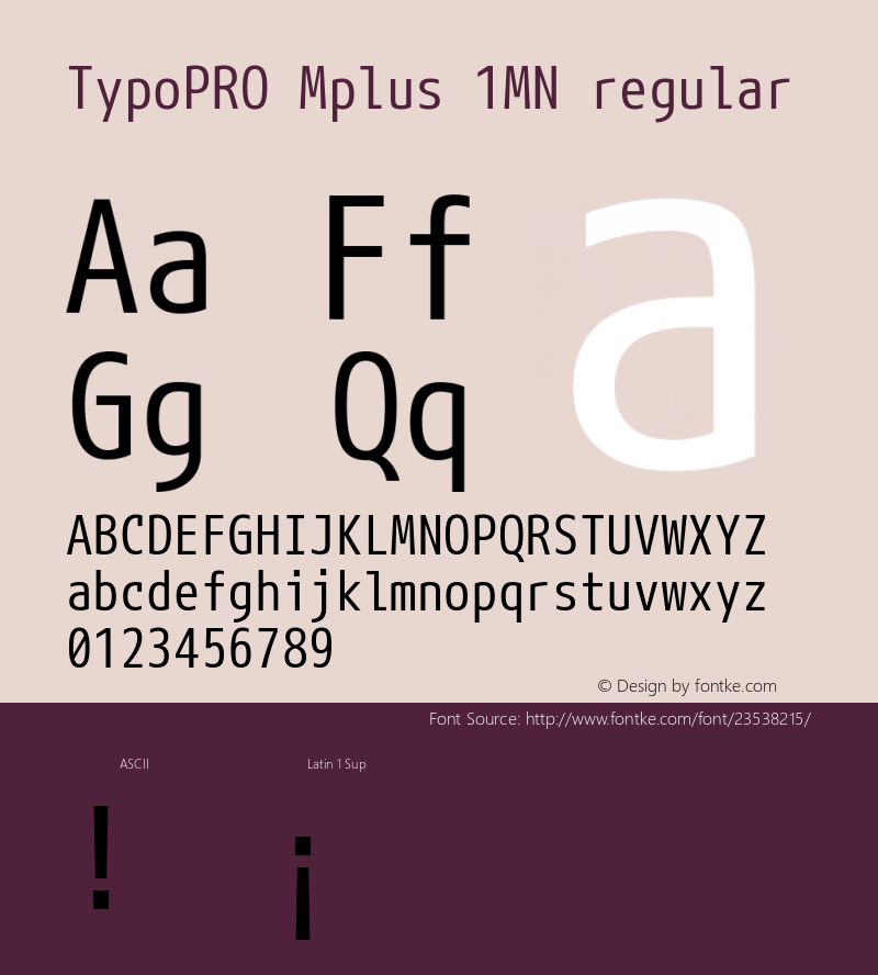 TypoPRO Mplus 1MN regular  Font Sample