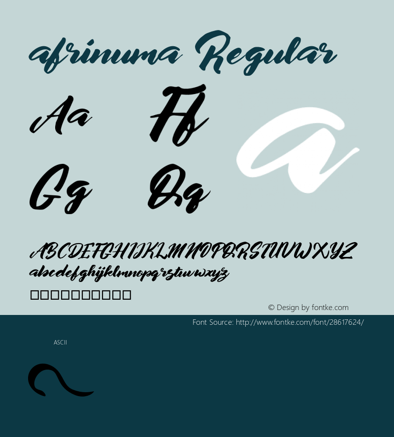 afrinuma Version Font Sample