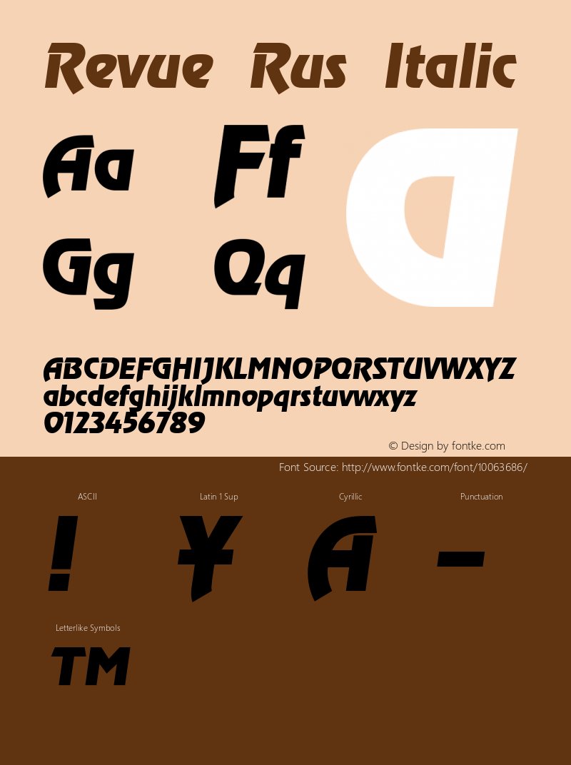 Revue Rus Italic 001.000 Font Sample