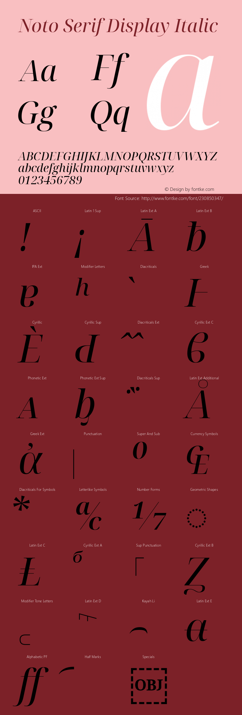 Noto Serif Display Italic Version 2.007图片样张