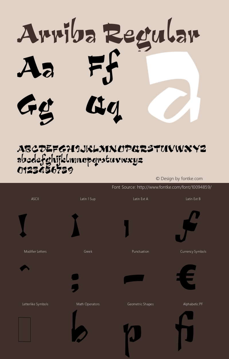 Arriba Regular Version 2.0 Font Sample