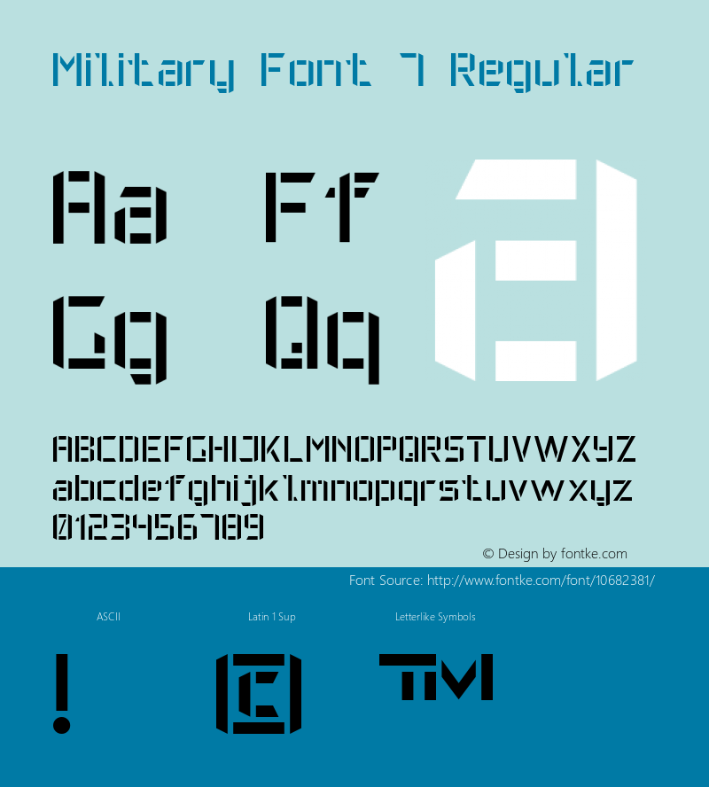 Military Font 7 Regular Version 1.000 Font Sample