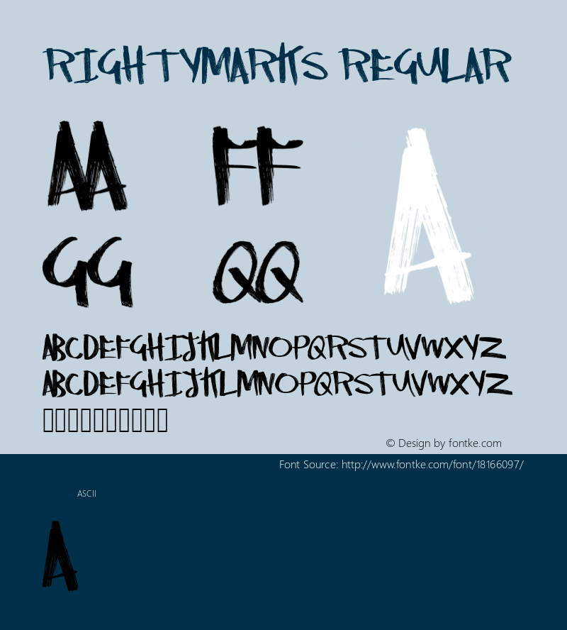 RightyMarks Regular Version 1.00 November 18, 2015, initial release Font Sample