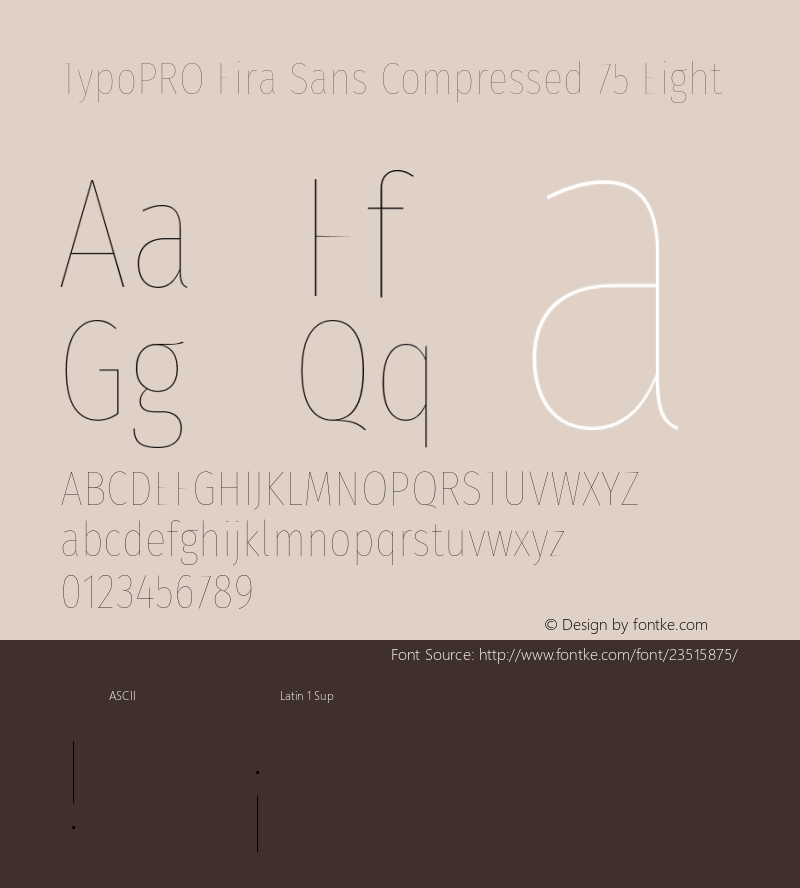 TypoPRO Fira Sans Compressed Eight Version 4.203;PS 004.203;hotconv 1.0.88;makeotf.lib2.5.64775 Font Sample