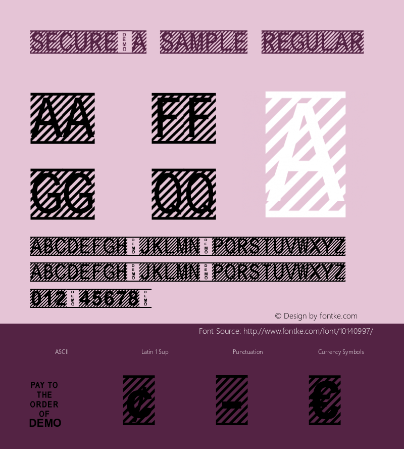 Secure9a Sample Regular Macromedia Fontographer 4.1 5/5/2005 Font Sample