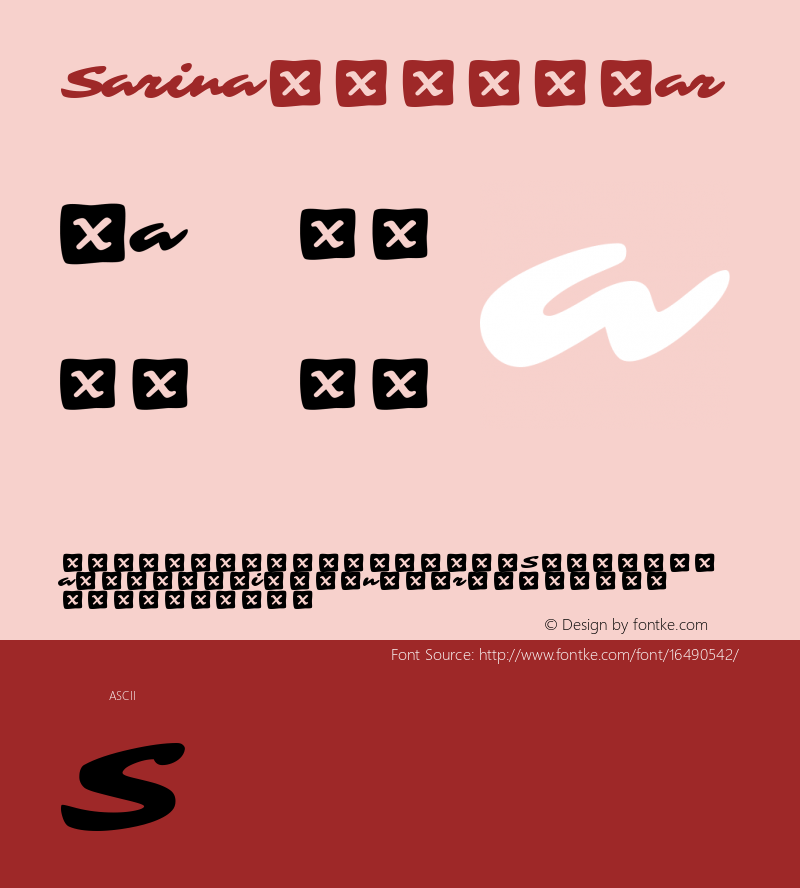 Sarina Regular Version 1.001 Font Sample