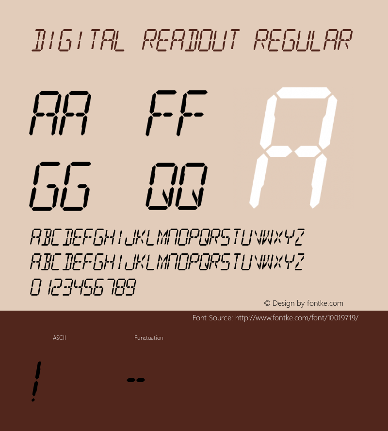 Digital Readout Regular 1.1 Font Sample