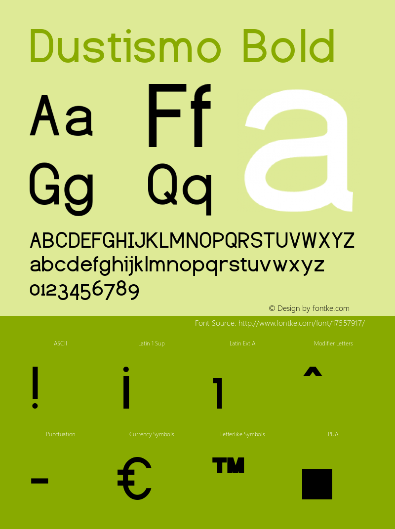 Dustismo Bold Version 1.06 2003 Font Sample