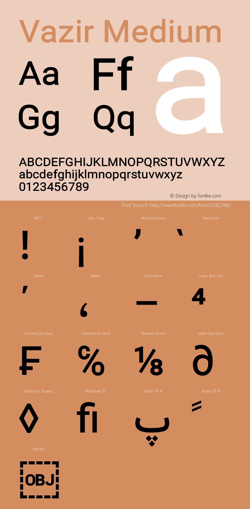 Vazir Medium Version 11.0.0 Font Sample