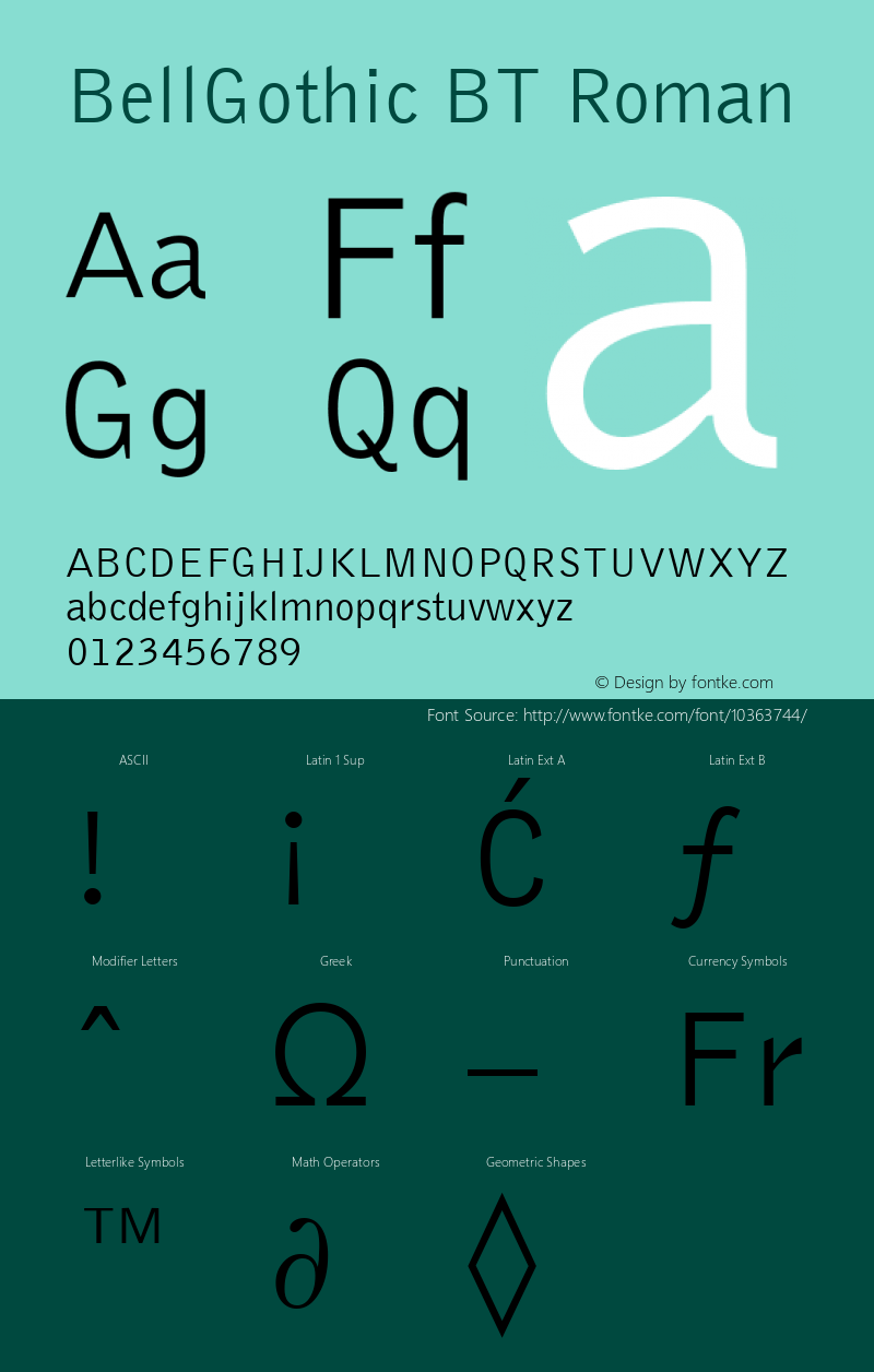 BellGothic BT Roman mfgpctt-v1.52 Tuesday, January 26, 1993 10:23:27 am (EST) Font Sample