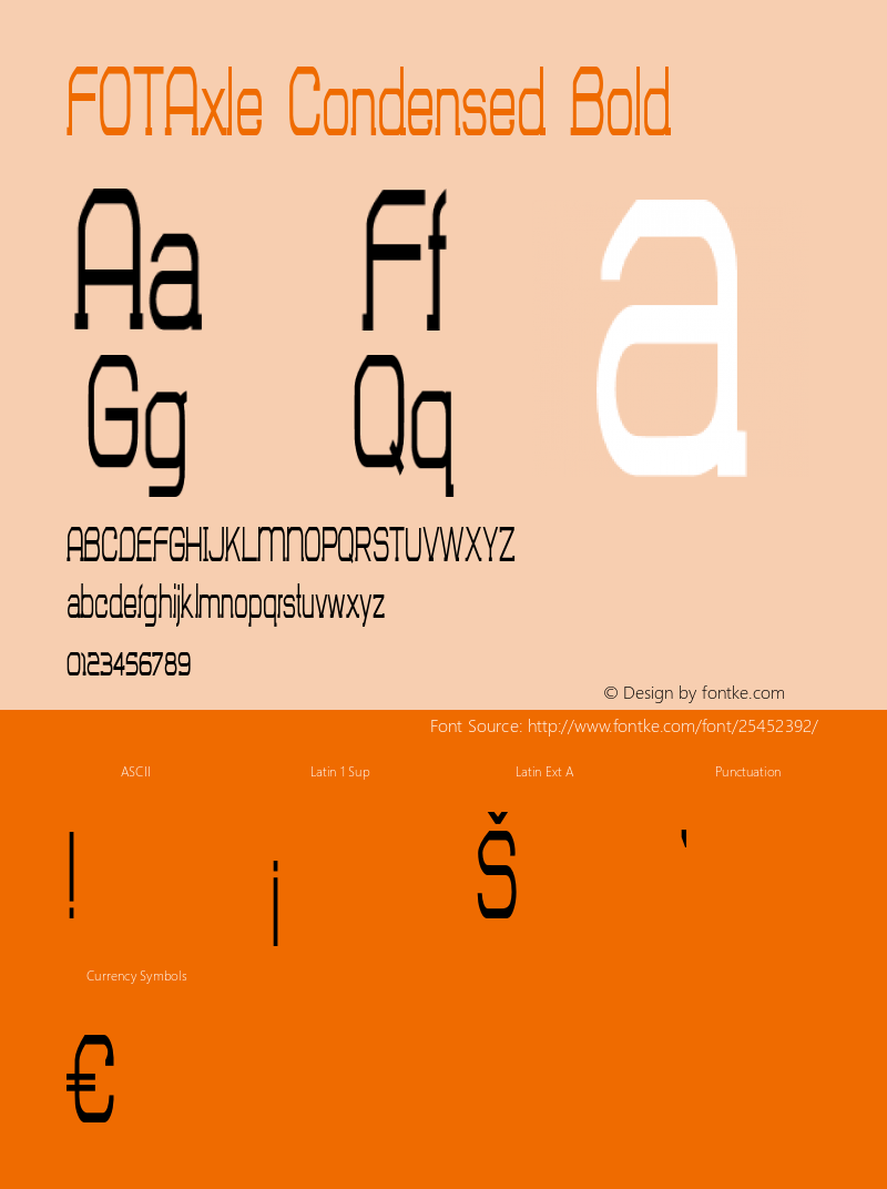 FOTAxle-CondensedBold Version 1.000 Font Sample