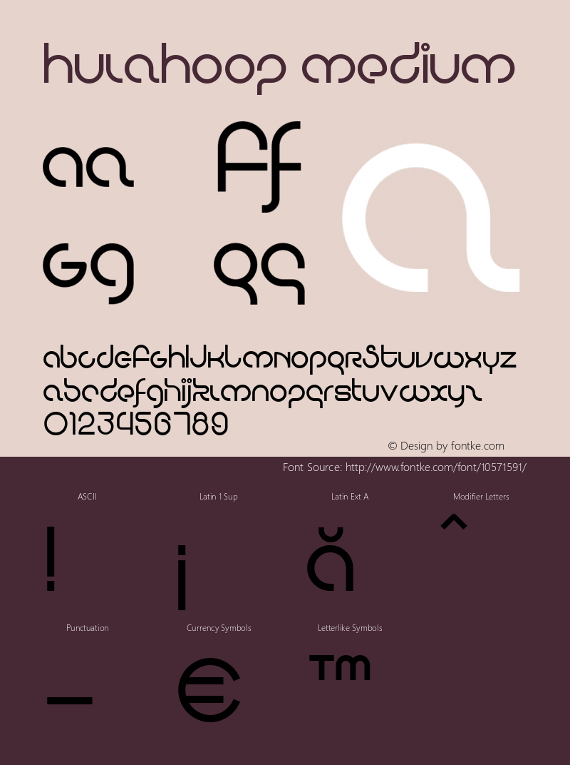 HulaHoop Medium Version 1.00 August 8, 2014, initial release Font Sample