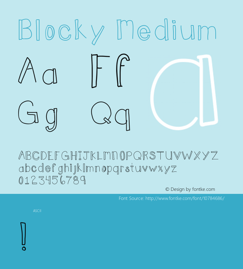 Blocky Medium Version 001.000 Font Sample