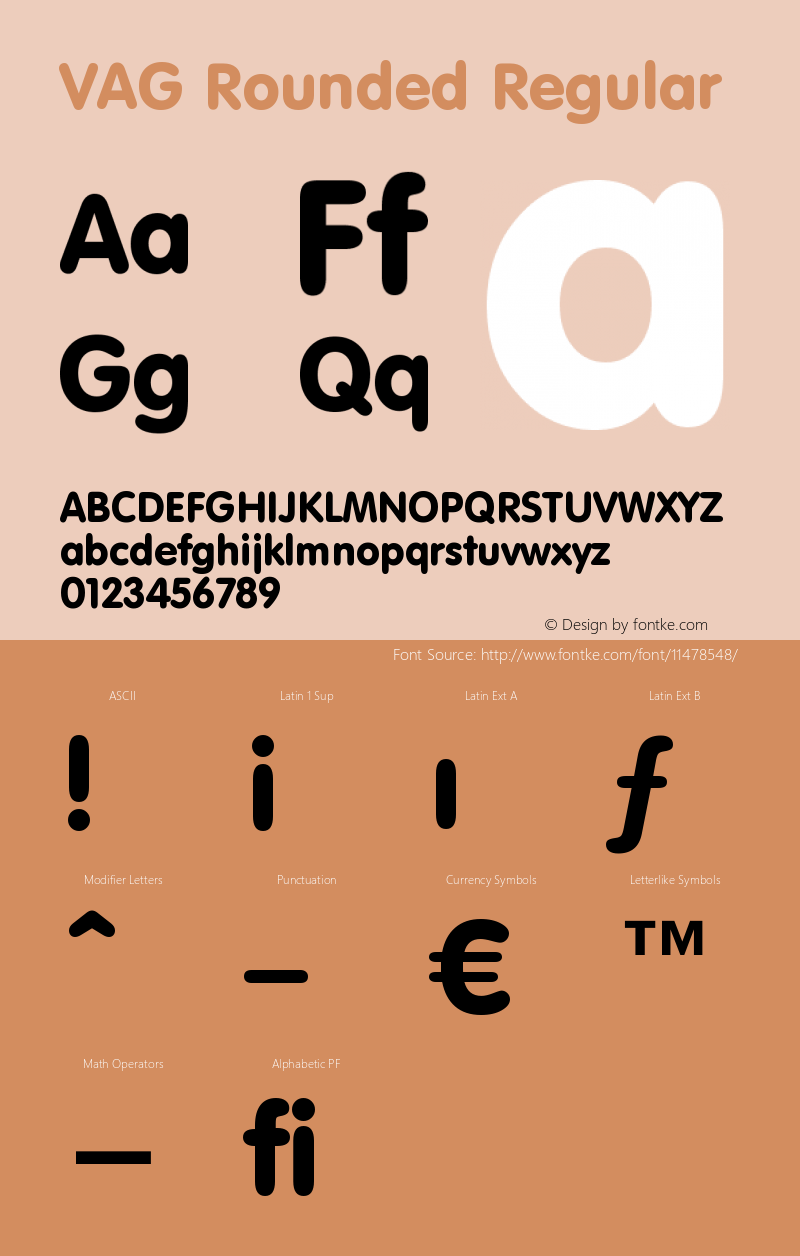 VAG Rounded Regular Version 003.001 Font Sample