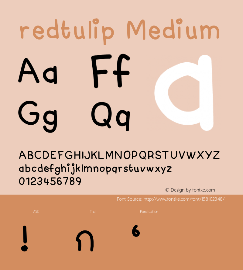 redtulip Version 001.000 Font Sample