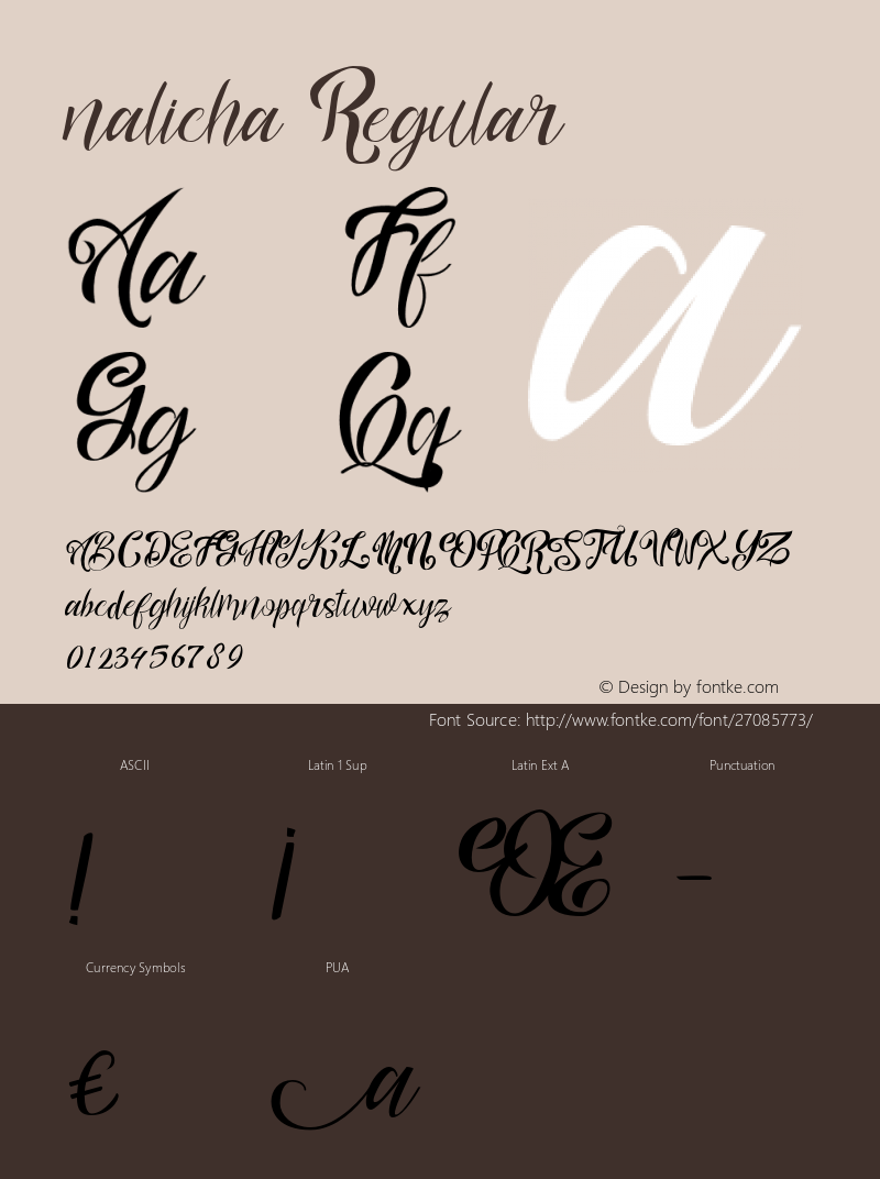 nalicha Version 01.000 Font Sample