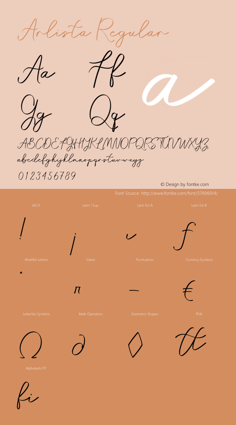 Arlista Version 1.000 Font Sample