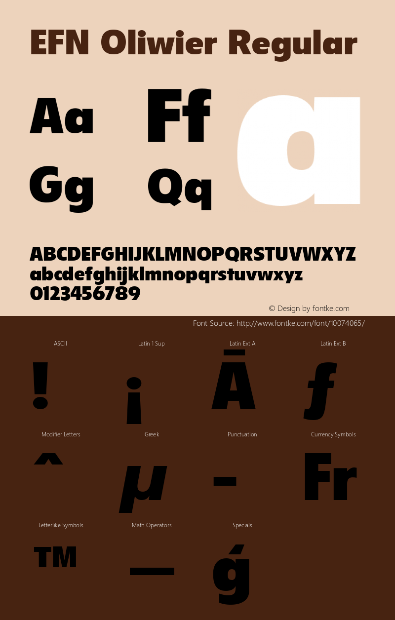 EFN Oliwier Regular Version 2.2; 2000 Font Sample