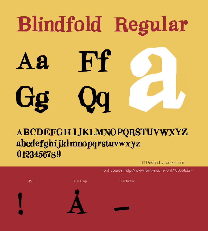 Blindfold Regular http://hjem.get2net.dk/jfischer/ Font Sample