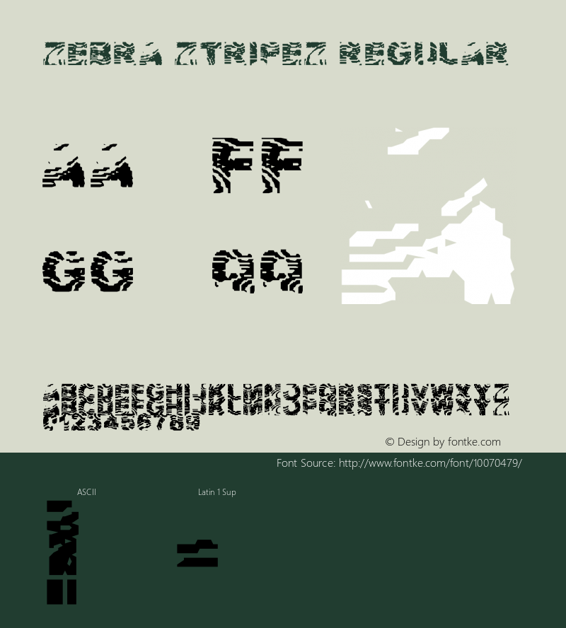 Zebra Ztripez Regular Version 1.0 Font Sample