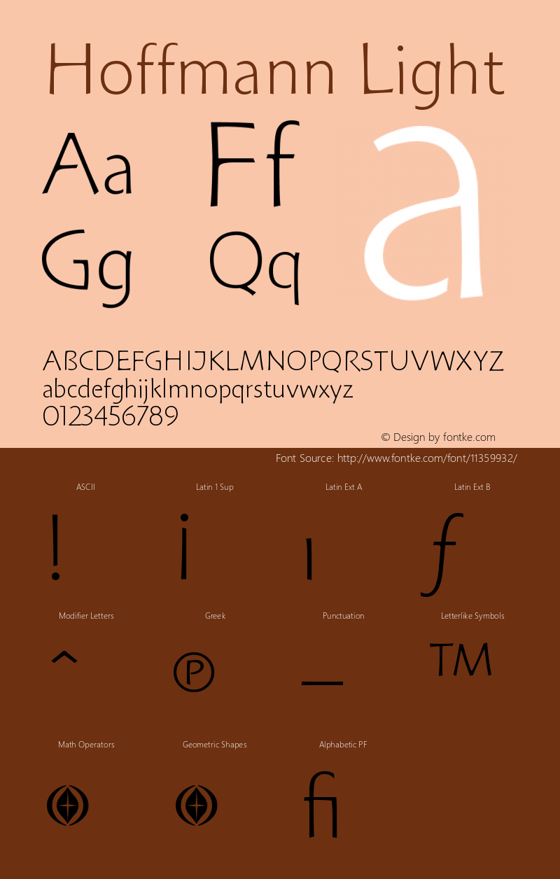 Hoffmann Light Version 001.000 Font Sample