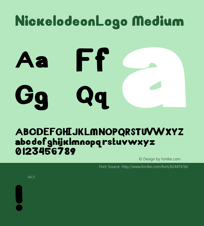 NickelodeonLogo Version 001.000 Font Sample
