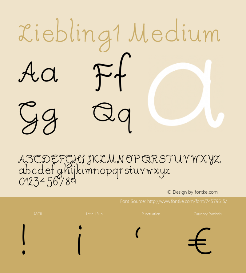 Liebling1 Version 001.000 Font Sample