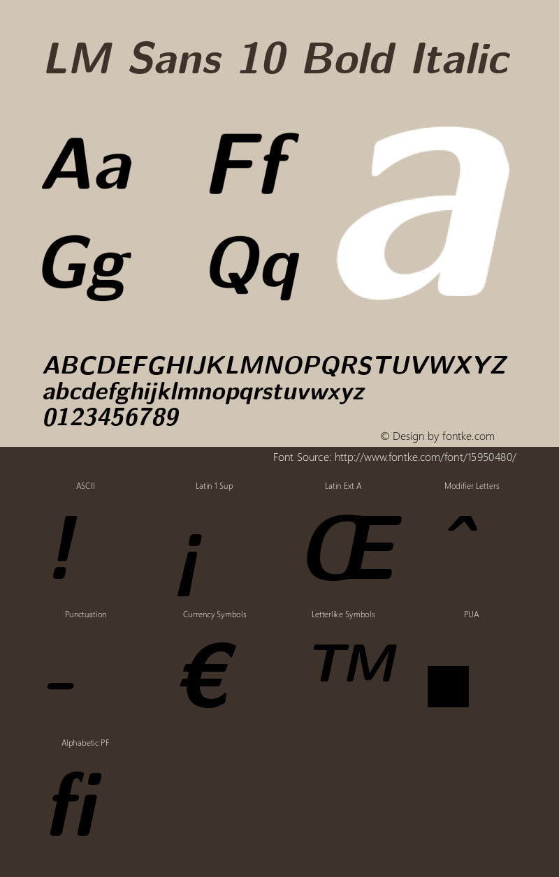 LM Sans 10 Bold Italic Version 1.106;PS 1.106;hotconv 1.0.49;makeotf.lib2.0.14853 Font Sample