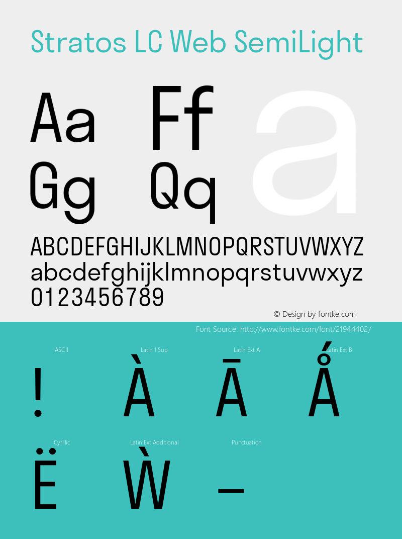 StratosLCWebSemiLight Version 1.0 Font Sample