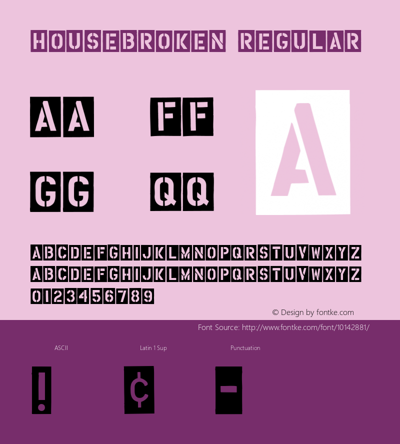 HouseBroken Regular Version 001.000 Font Sample