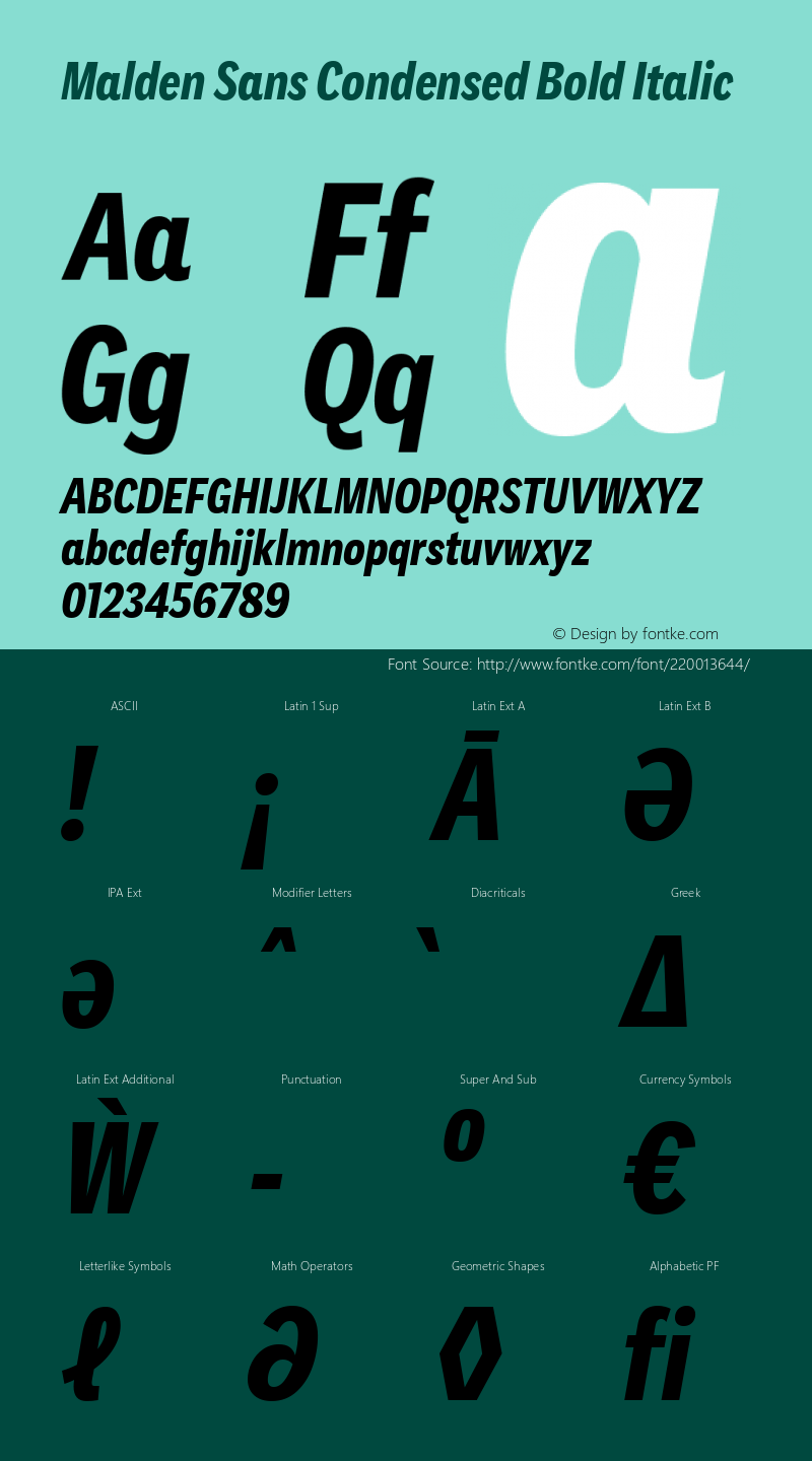 Malden Sans Cond Bold It Version 1.00, build 13, s3图片样张