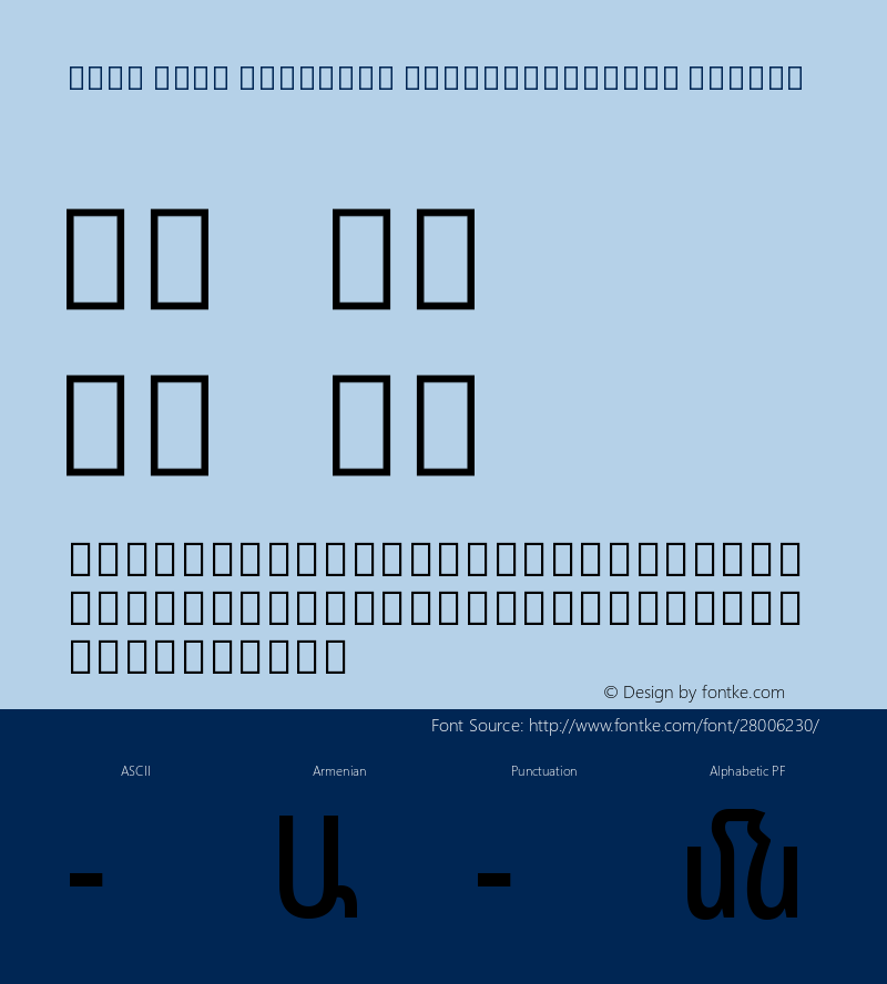 Noto Sans Armenian ExtraCondensed Medium Version 2.040 Font Sample